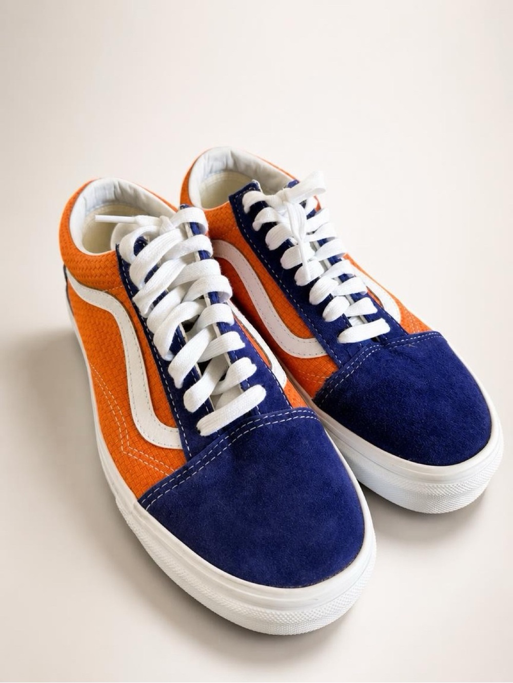 Vans Premium Old Skool Color Block Sneakers Blurred and Orange Womens size 8